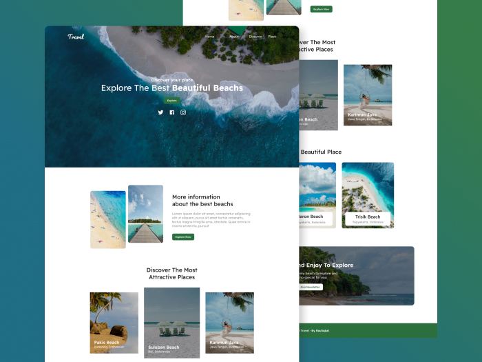 Thumbnail Travel Web - Landing Page